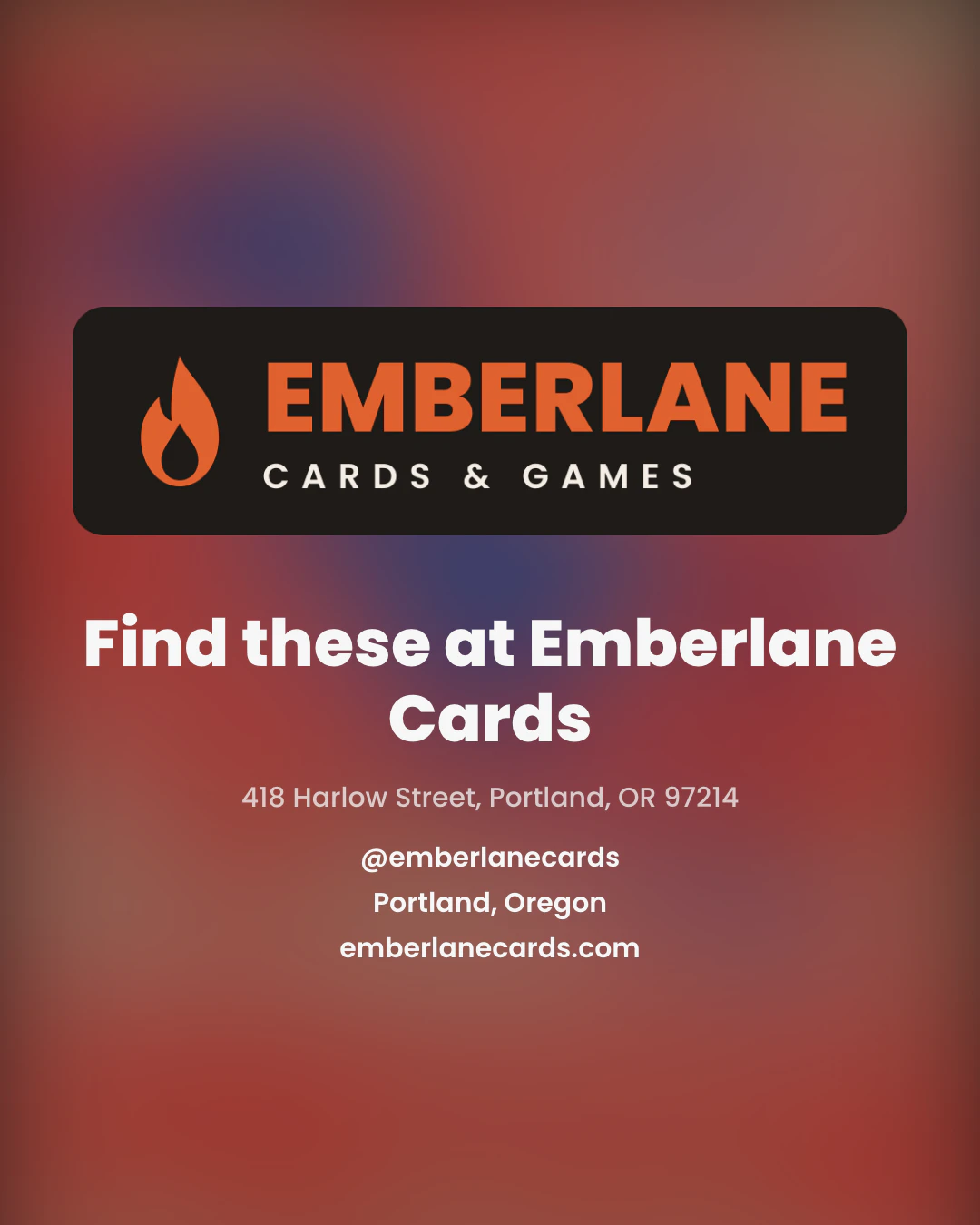 Closing slide reading Find these at Emberlane Cards